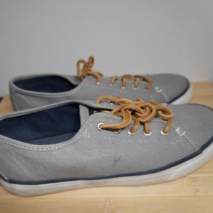Women's Sperry Pier View Sneaker. Size 8M, Grey. Pre-owned.